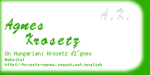 agnes krosetz business card